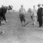Owen Young enjoying a round of golf on the new SLU course in 1926.  