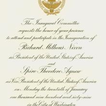 Invitation to President Richard Nixon's inauguration.