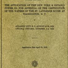 Transcript of New York and Ontario Power Company hearings from 1918.