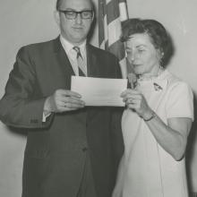 Congressman Robert McEwen and Mrs. Edna Horton.