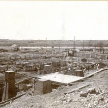 Construction of the Norwood Pulp Mill about 1900.