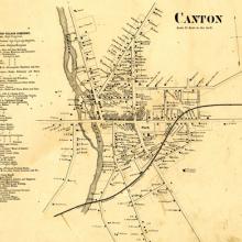 1880&#039;s map of the village of Canton.