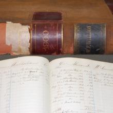 Photograph of W. F. Willson & Company business ledgers.