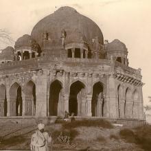 Photograph of a religious shrine in India by James Ricalton.