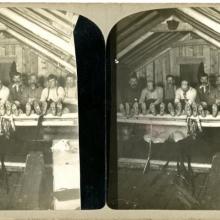 Stereoscopic photo card of Scraggy Club.