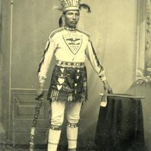 Tintype photo of a Native American.