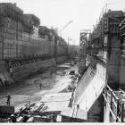 Eisenhower Lock chamber takes shape, 1957