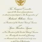 Invitation to President Richard Nixon's inauguration.