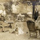 Photograph of the Sudds family in the yard of their home in Chippewa Bay, New York.