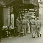 Soldiers and sailors outside the Stage Door Canteen in New York City.